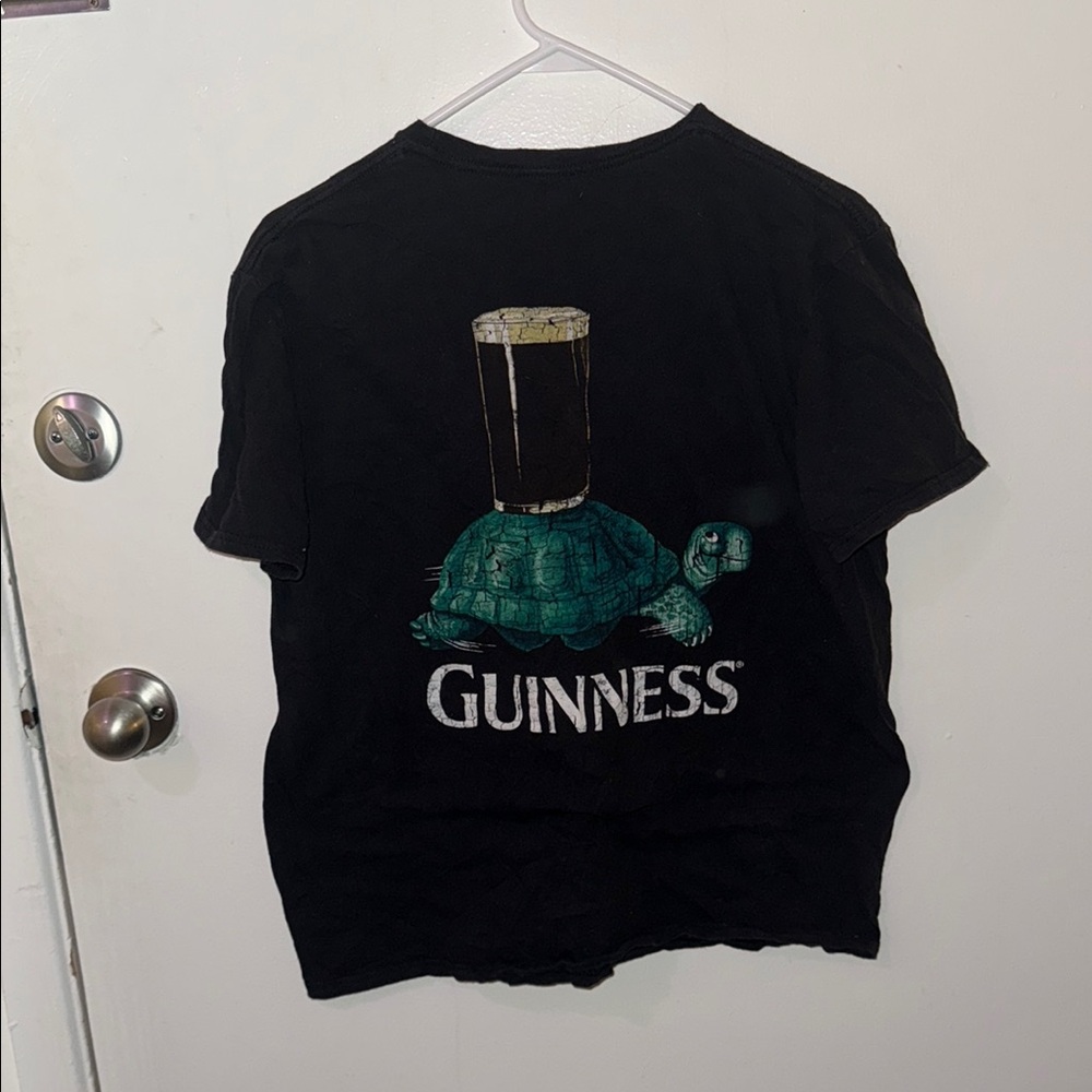 Guinness Black Tee with Turtle and Pint Design